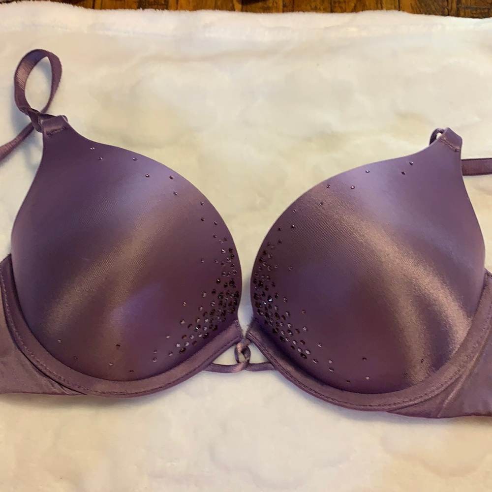 Rhinestone purple Bombshell Bra